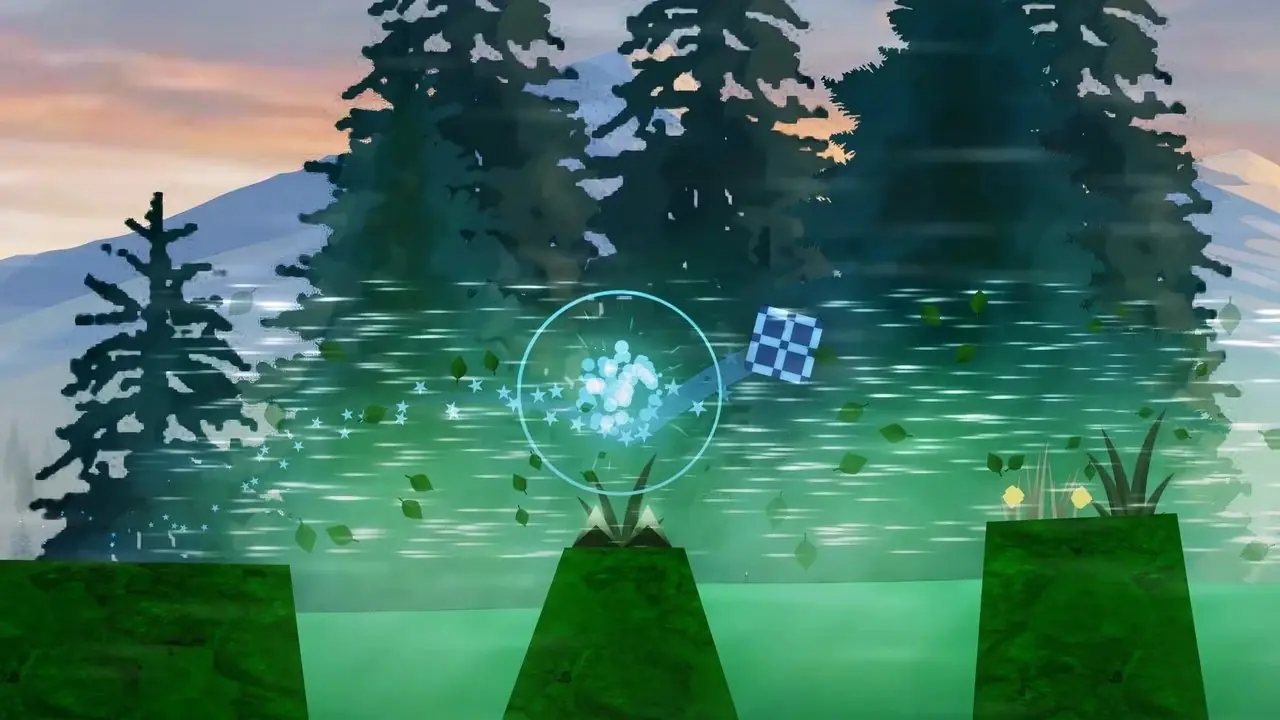 Logotipo de Steam con una insignia que implica un cien por ciento de descuento y dos imágenes de fondo que muestran la jugabilidad de Jump Adventures.