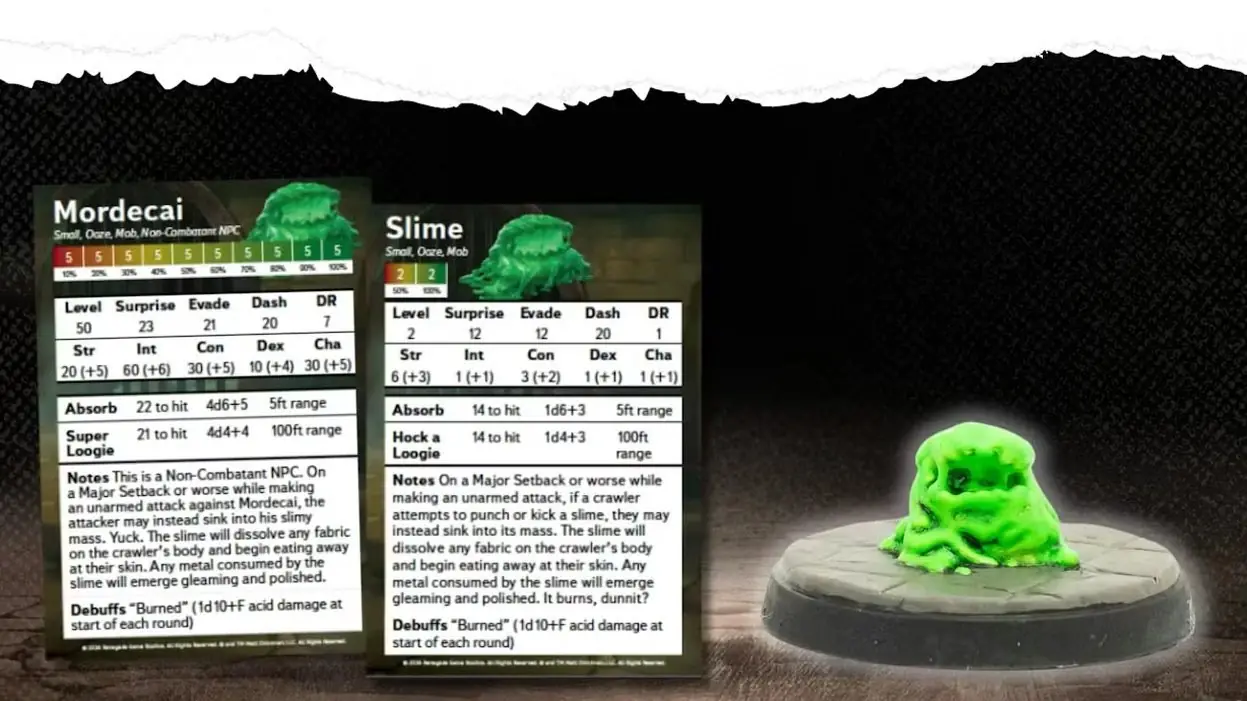 Imagen promocional de crowdfunding de backerit de mesa de Dungeon Crawler Carl RPG (3)