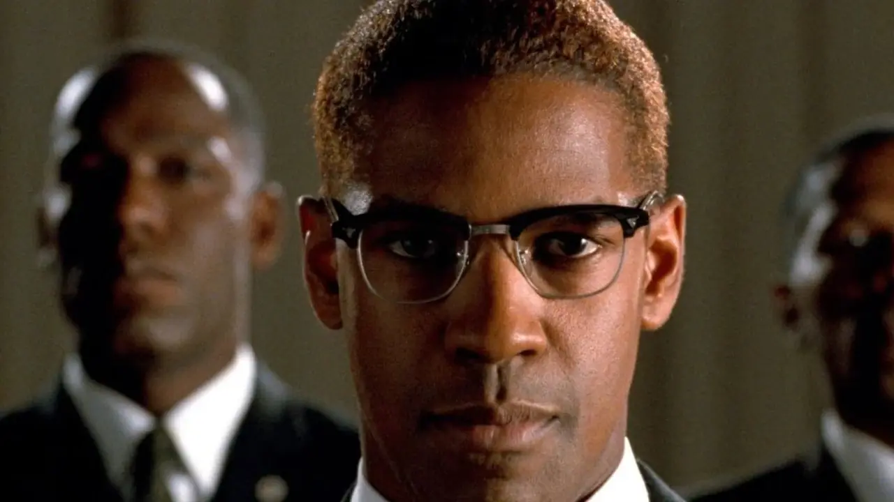 Denzel Washington como Malcolm X en la película de 1992 del mismo nombre Denzel Washington como Malcolm X en la película de 1992 del mismo nombre