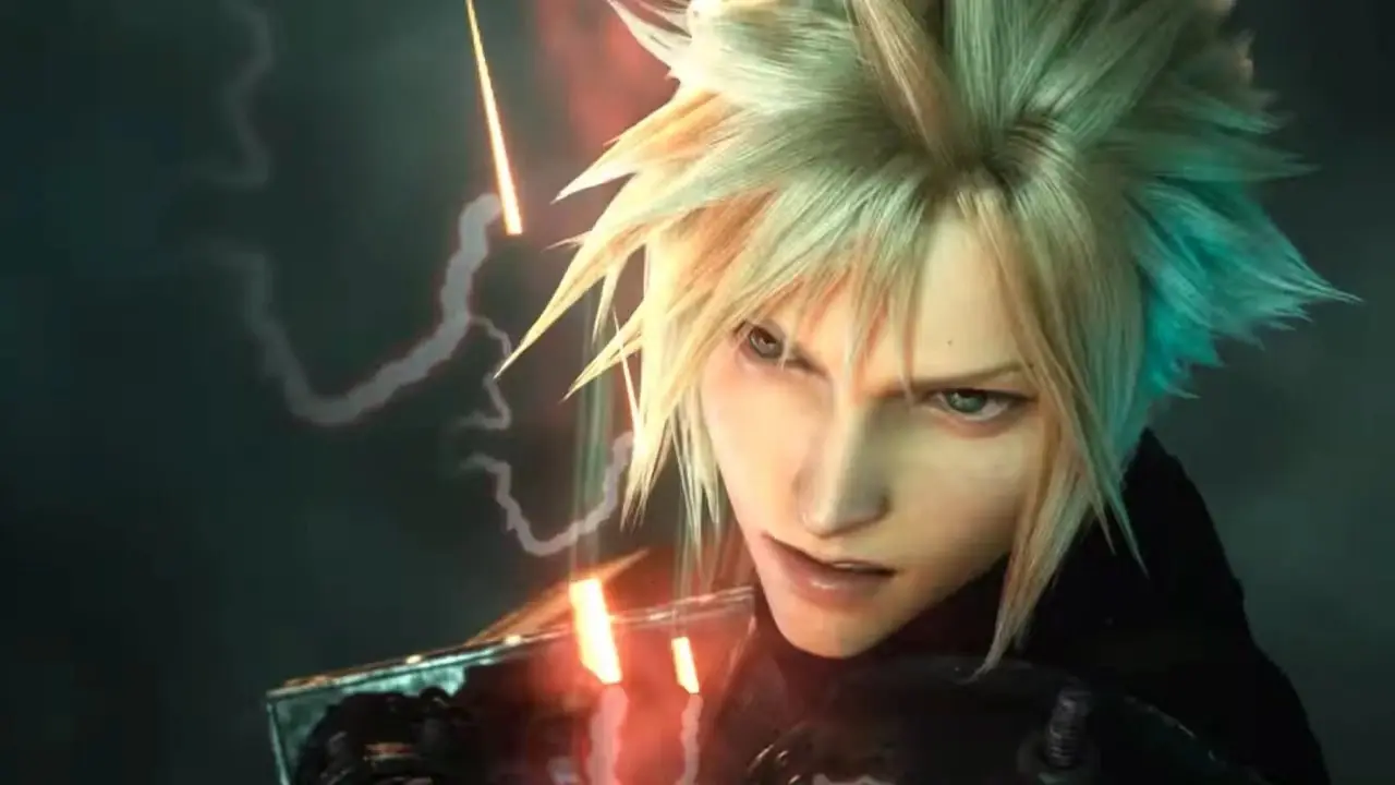 Sosteniendo un arma en el tráiler de Final Fantasy Resonance