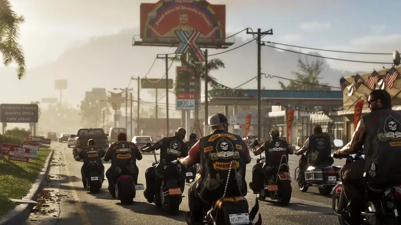 Jason et Lucia, co-protagonistes de GTA 6, conduisent une voiture.