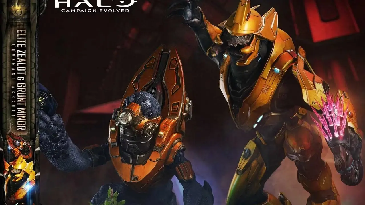 Halo Campaign Evolved Prime 1 스튜디오 엘리트 질럿 및 그런트 마이너 동상 2