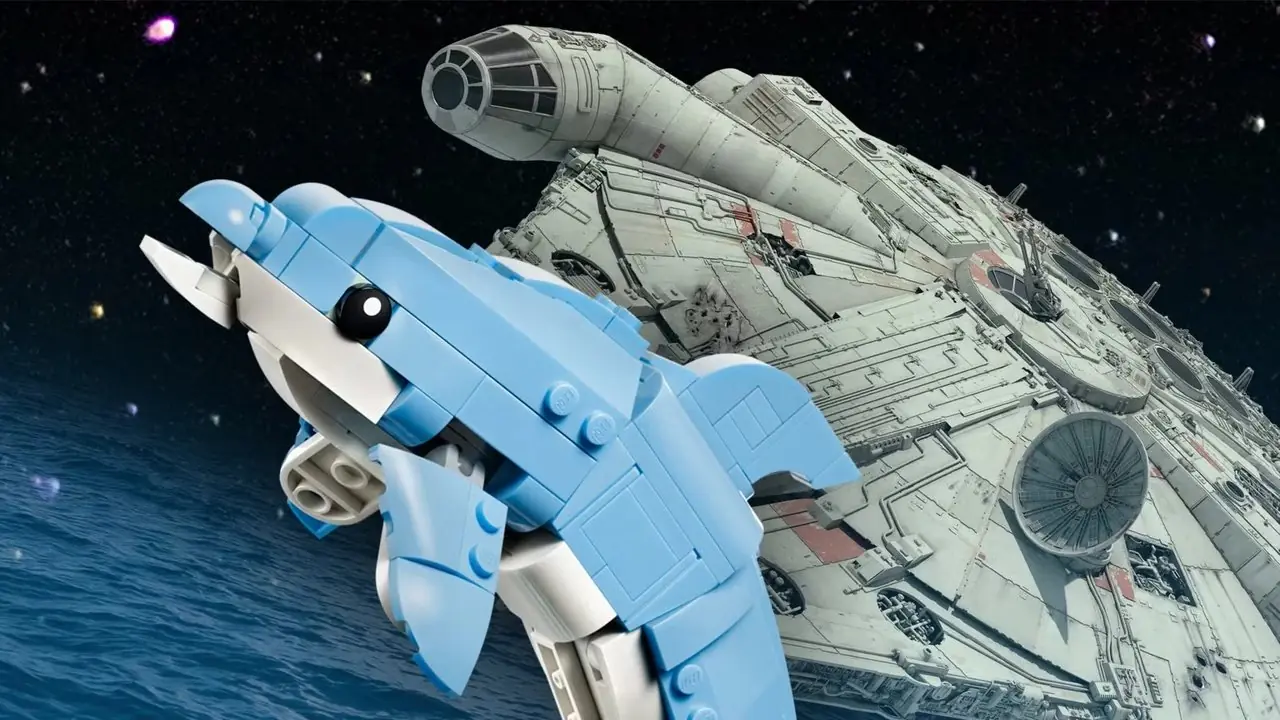 Fan de LEGO reinventa el juego de delfines 3 en 1 como el Halcón Milenario sin usar piezas adicionales