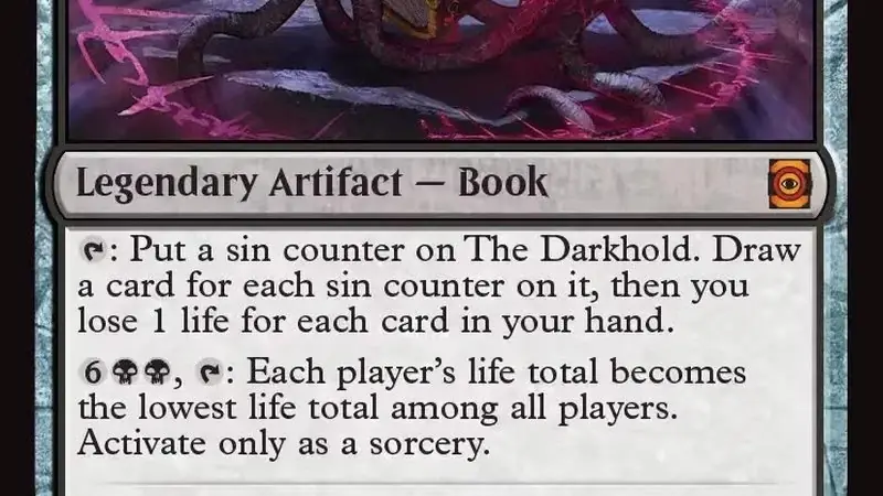 Une image de Phenax de MTG avec une superposition d'un nouveau jeton Darkhold Destiny Elf