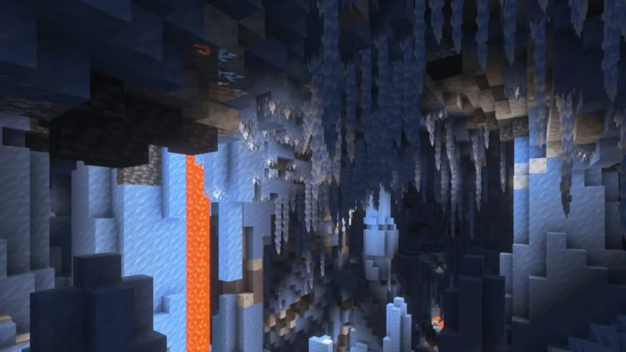 Minecraft Steve 얼음 동굴 업데이트 이미지