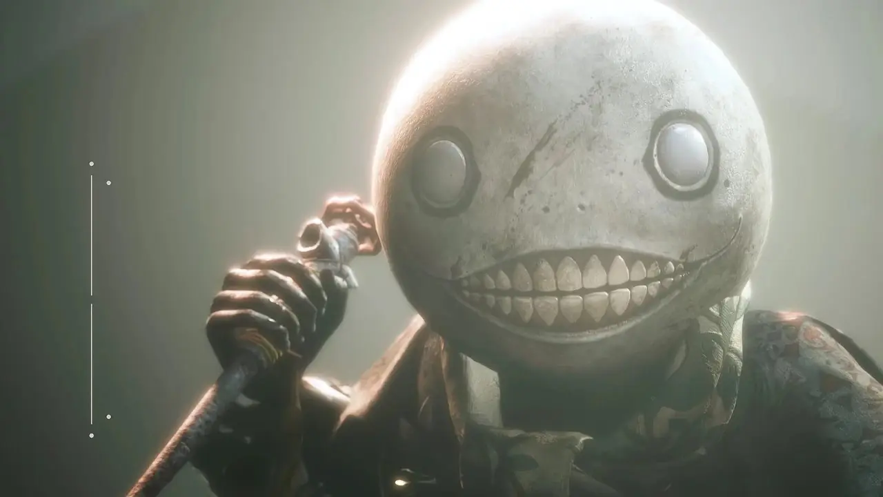 Captura de pantalla del tráiler de Dead By Daylight y Nier: Automata Emil