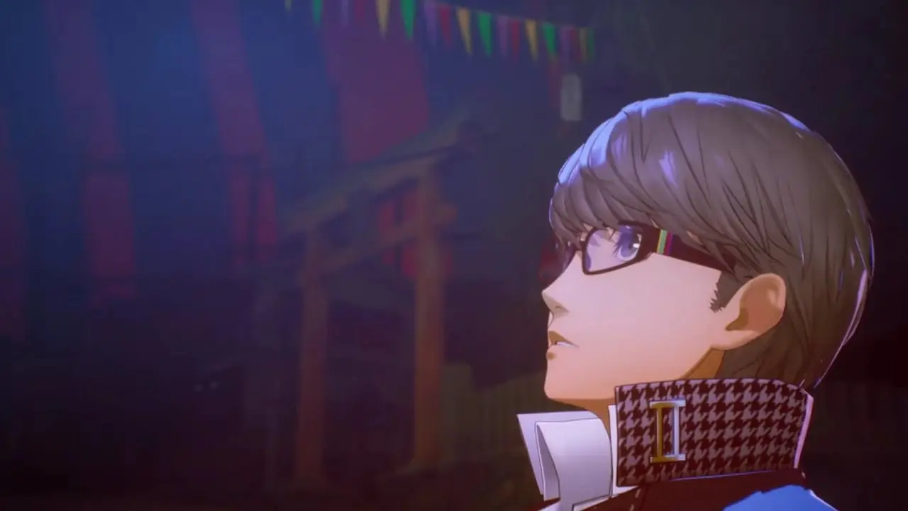 protagonista del avivamiento de persona 4 mirando hacia arriba