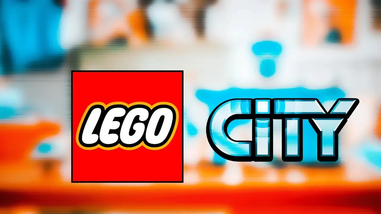 Fondo borroso del logotipo retro de LEGO City