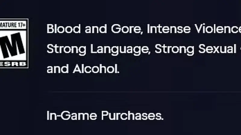 Clasificación esrb de gta 6 en el sitio web de juegos rockstar Clasificación esrb de gta 6 en el sitio web de juegos rockstar