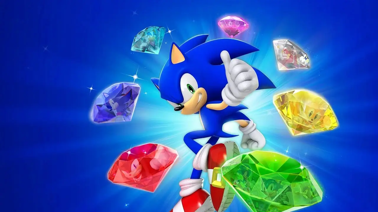 Sonic the Hedgehog parece sorprendido mientras está parado en un acantilado con vista al agua
