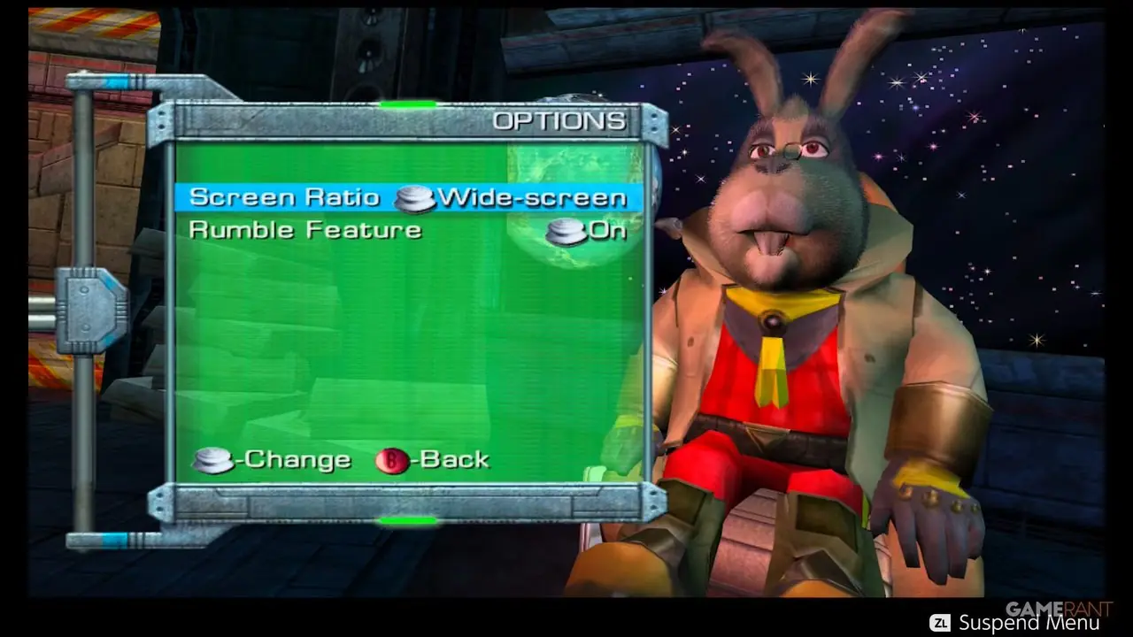 Star Fox Adventures Standaardresolutie Optieschakelaar 2 NSO