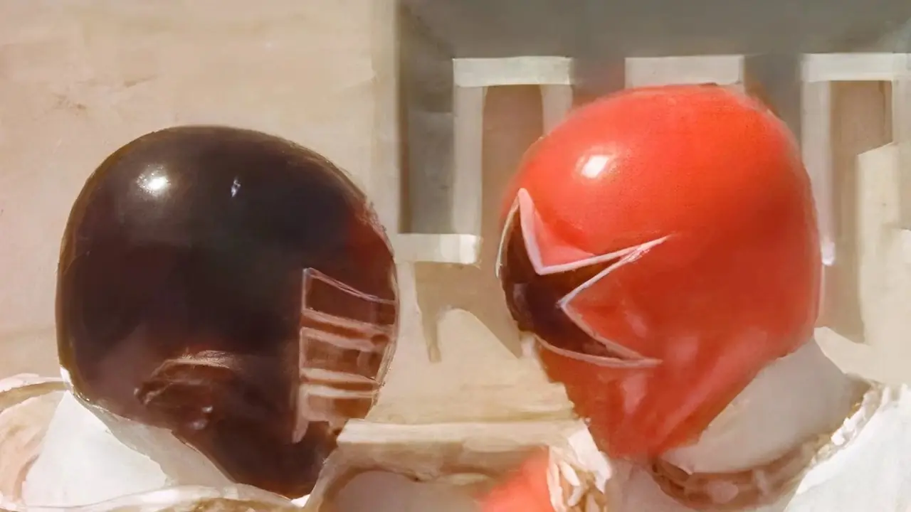 Zeo Ranger Rosso contro Zeo Ranger Oro in Power Rangers Zeo Ranger Rosso contro Zeo Ranger Oro in Power Rangers