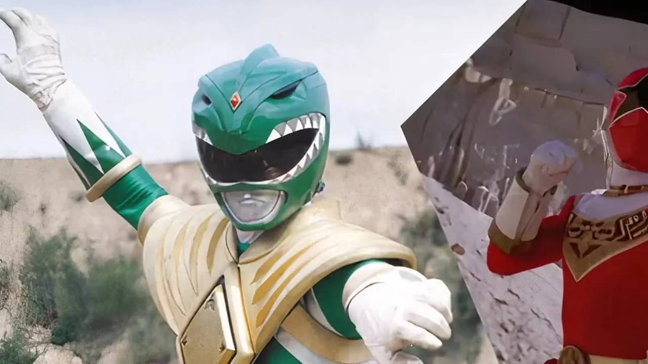 Et delt bilde av Jason David Franks Tommy Oliver som Green Ranger og Red Ranger i Power Rangers