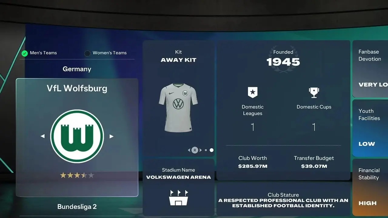 EA Sports FC 27 - Carrièremodus - VfL Wolfsburg