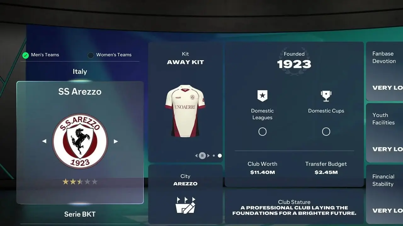 EA Sports FC 27 - Karrieremodus - SS Arezzo