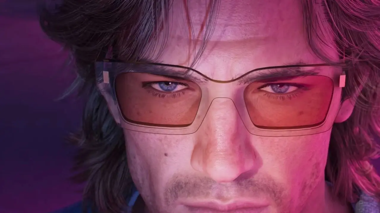 GTA 6 Jason con gafas de sol y corte de pelo de los 80