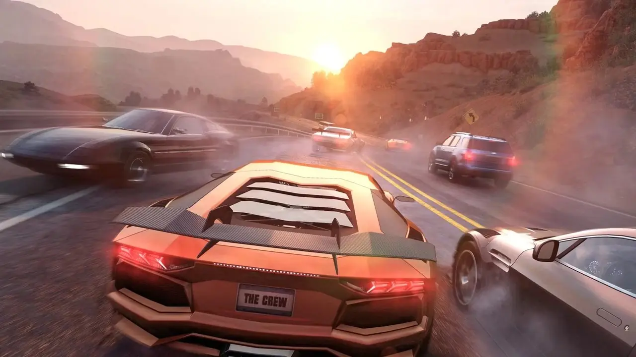 يظهر شعار Ubisoft على خلفية داكنة تحمل طابع الألعاب مع شريط قطري كبير باللون الأصفر.