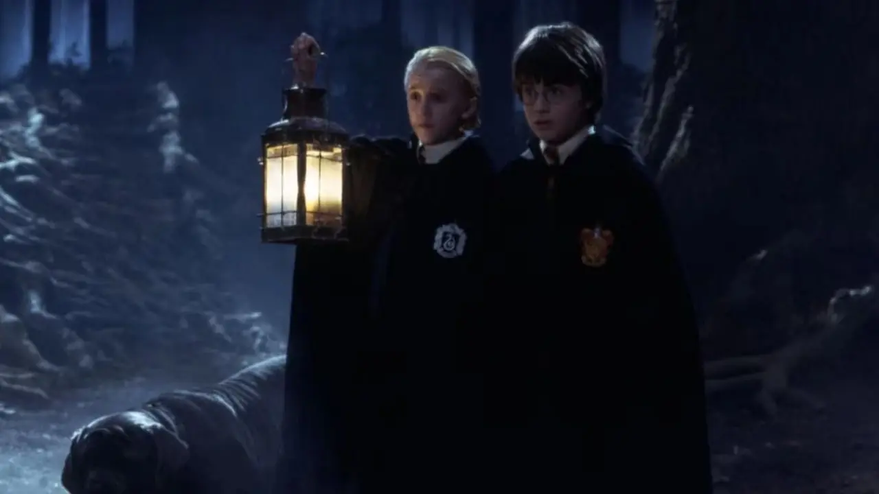 Une image de Draco et Harry dans la Forêt Interdite