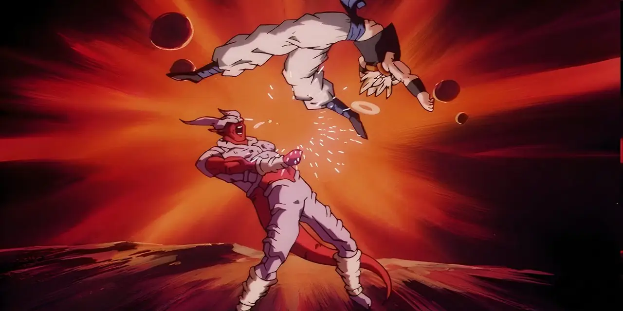 Krillin Destructo Disk Nappa Fight