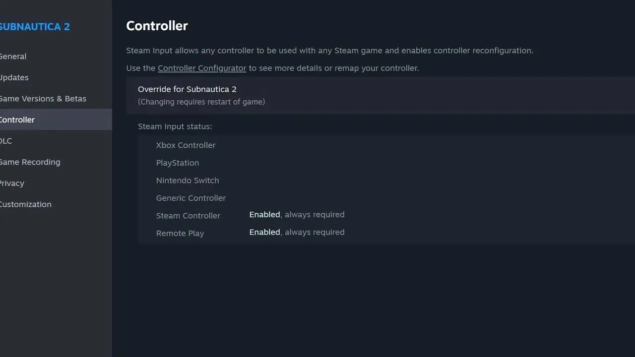 configurateur de contrôleur dans Steam configurateur de contrôleur dans Steam