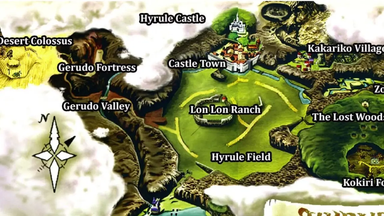 mappa di Ocarina of Time Hyrule