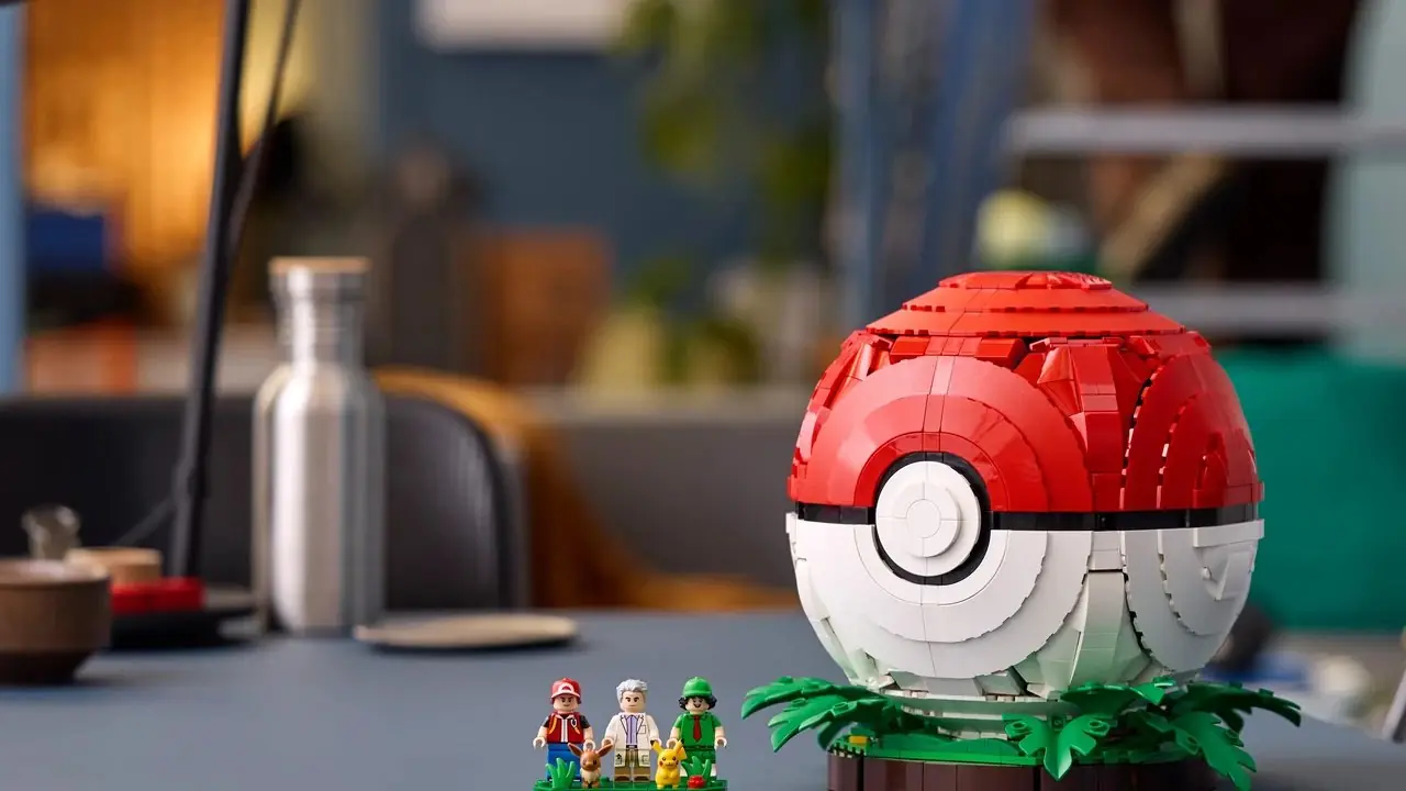 Pikachu sur fond LEGO générique