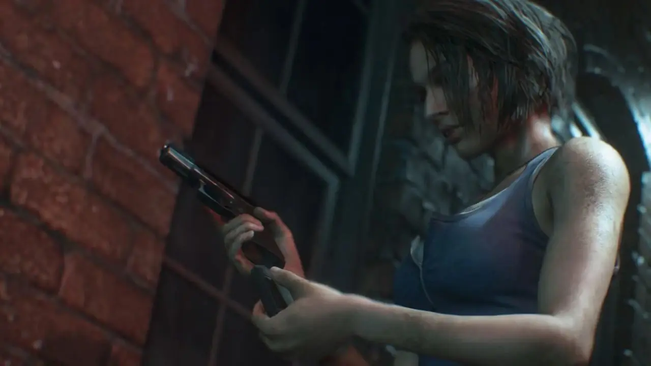 Arte clave de Resident Evil 2 de Leon y Claire rodeados de zombies