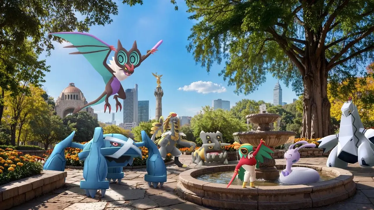 Imagen de Pokémon GO Twilight Trails con Mega Staraptor, Mega Chandelure y más