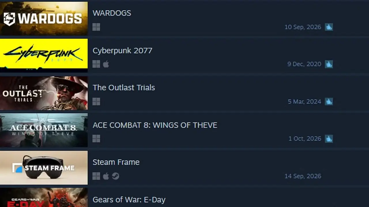Cyberpunkj 20'77 vs Gears of War E Day Steam 글로벌 최고 판매 차트 2026년 10월 4일 스냅샷 Cyberpunkj 20'77 vs Gears of War E Day Steam 글로벌 최고 판매 차트 2026년 10월 4일 스냅샷