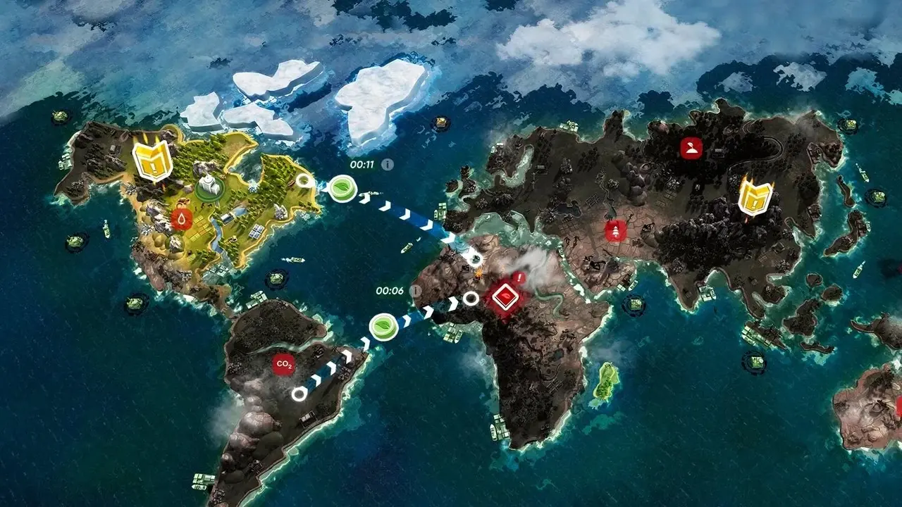 el mapa del mundo en eco inc salva la tierra.