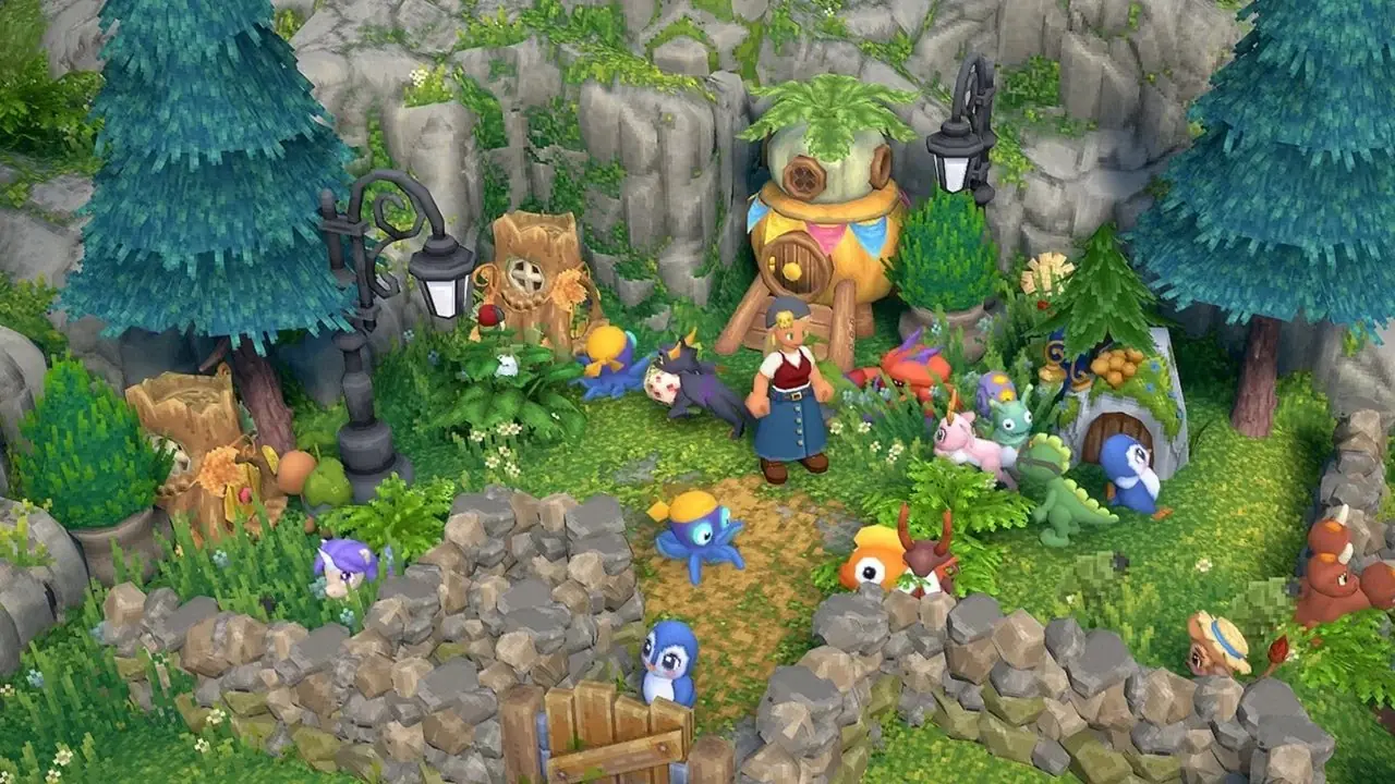 luma island player fiske på en bro i byen.