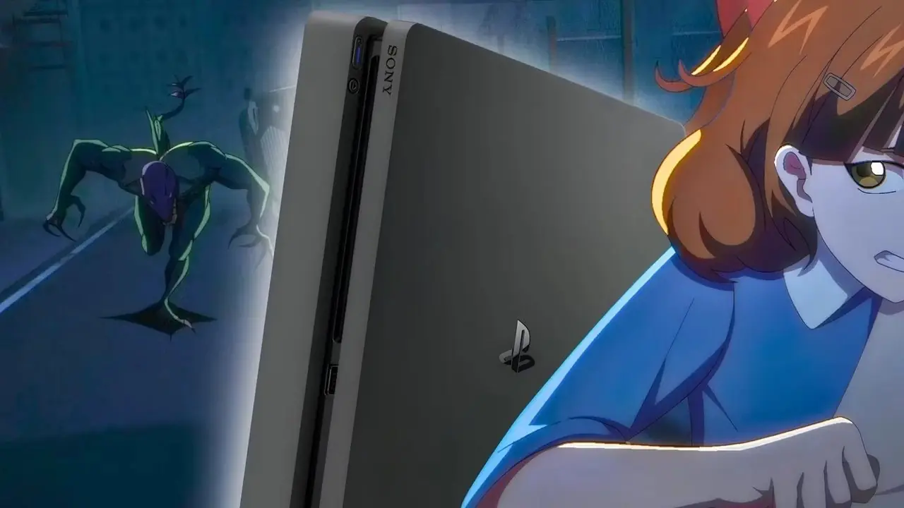डेड ऑफ़ डार्कनेस 2 में मुख्य पात्रों में से एक के बगल में एक PS4 कंसोल।