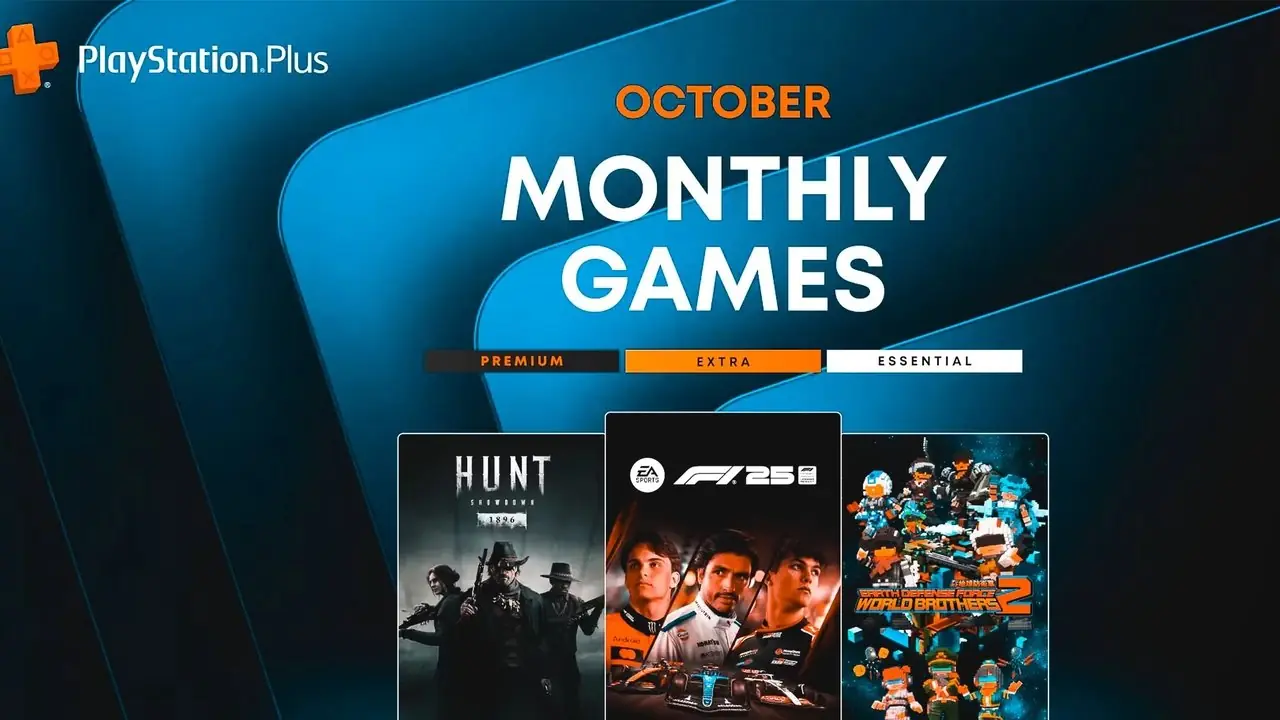 Parlak kırmızı bir arka plan üzerinde D-pad şeklindeki canlı sarı PlayStation Plus logosu alt işareti.