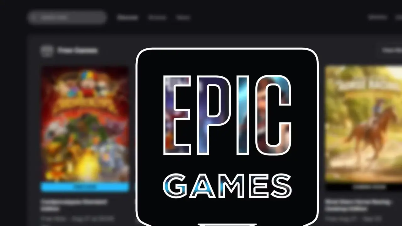 Epic Games Store-logotyp över gratisspel Epic Games Store-logotyp över gratisspel