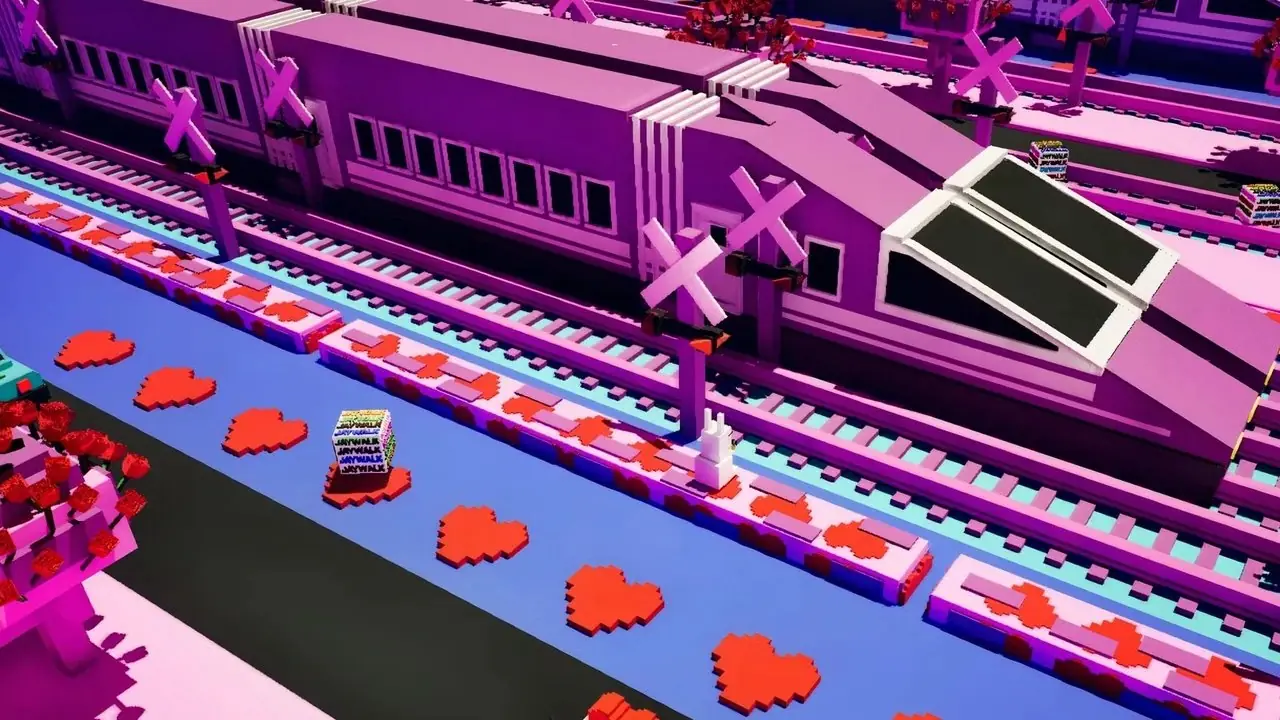 Logotipo de Steam con una insignia de $0,00 y una imagen borrosa de Jaywalk: un interminable arcade hopper visible en el fondo.