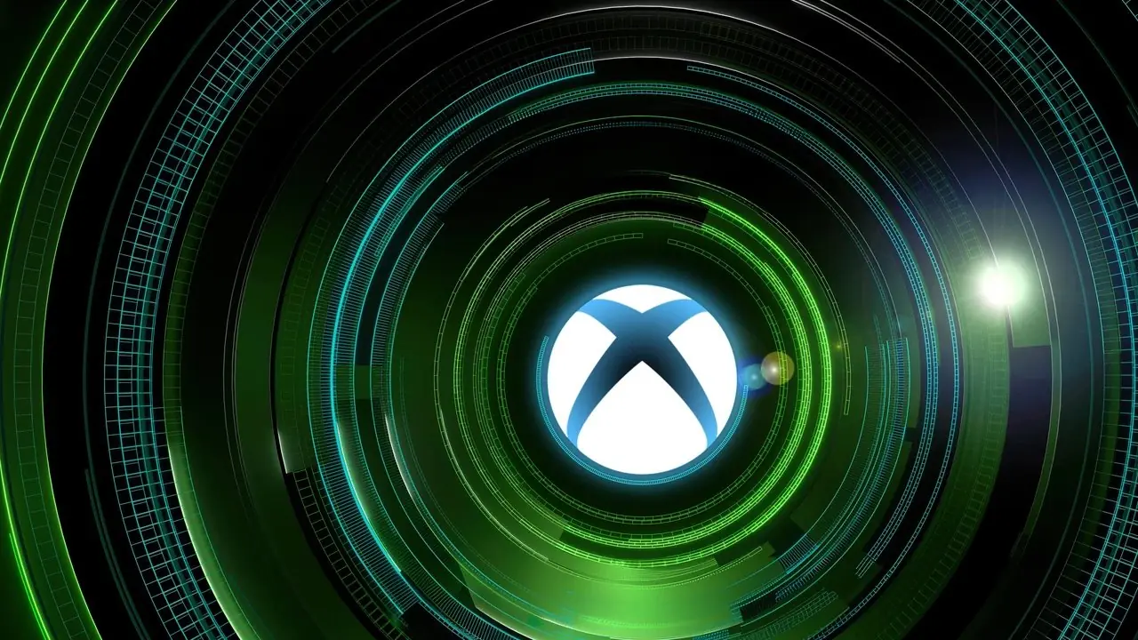 علامة فرعية لشعار Xbox باللون الأخضر اللامع على خلفية سوداء.